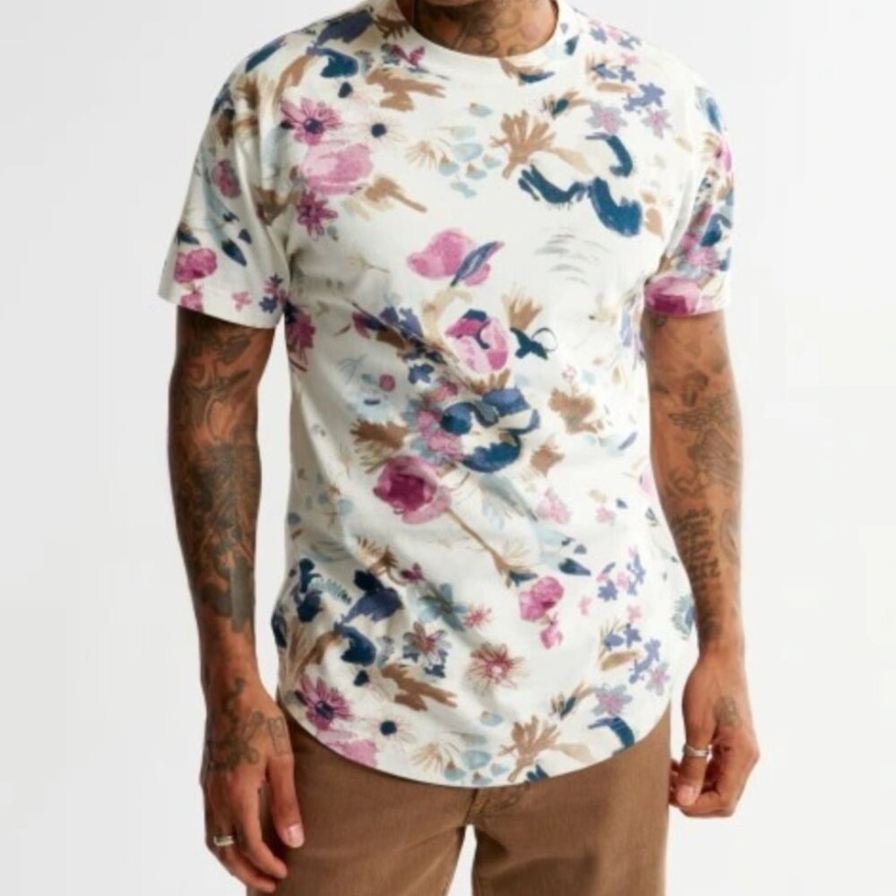 NEVER WORN! Abercrombie & Fitch Floral Short Sleeve Tee - Multicolor